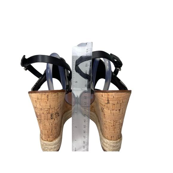 Coach Mendez Monogram Wedge Platform‎ Espadrilles Shoes Gray 10 Sexy Bohemian - Picture 6 of 9